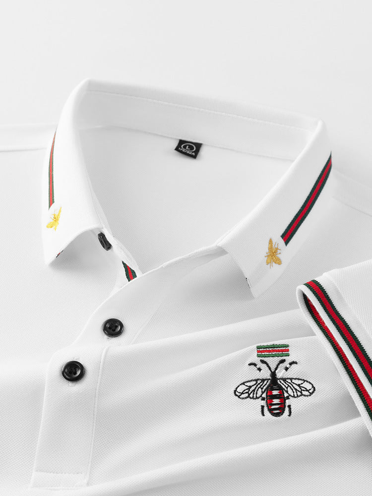Embroidered Bee Pique Polo Shirt
