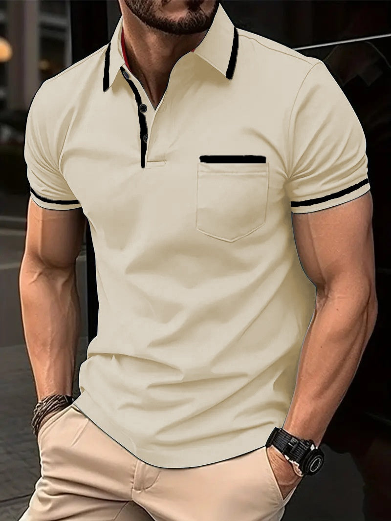 Men’s Contrast Trim Short Sleeve Polo Shirt