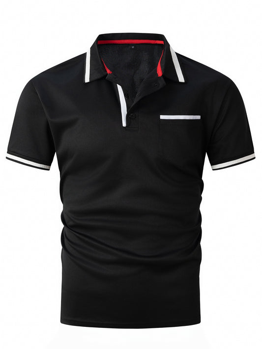 Men’s Contrast Trim Short Sleeve Polo Shirt