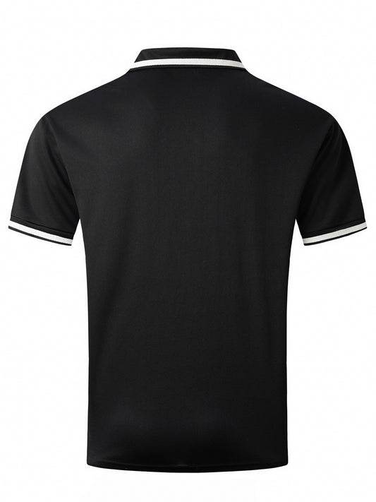 Men’s Contrast Trim Short Sleeve Polo Shirt