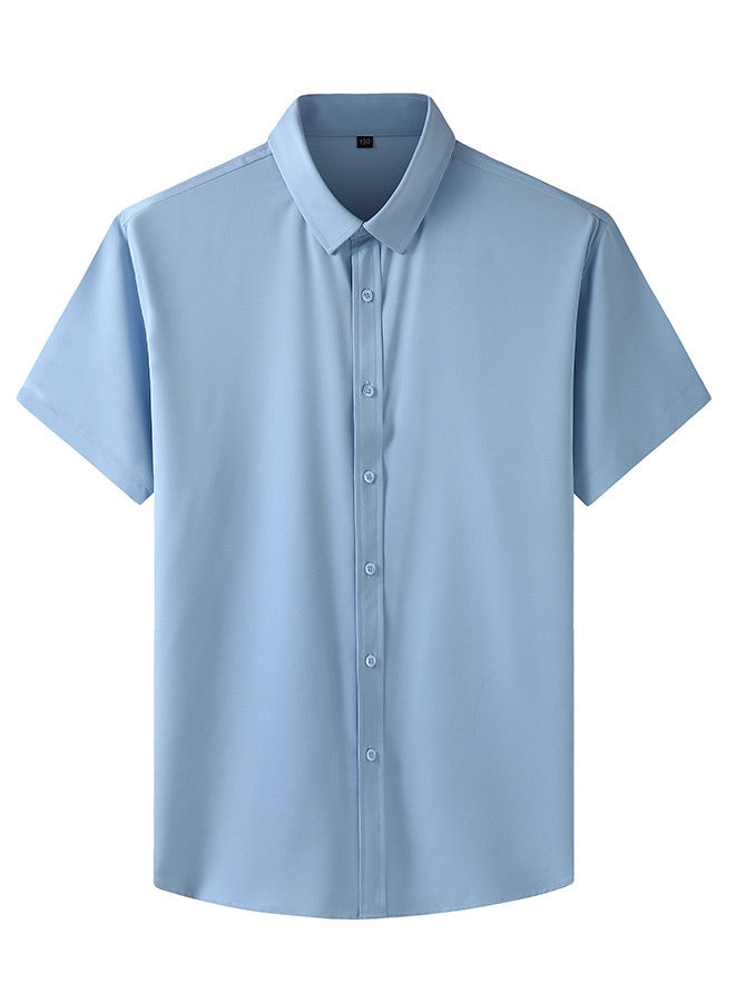 Men's Plus-Size Stretch Non-Iron Short-Sleeve Shirt