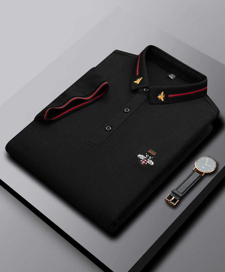 Embroidered Bee Pique Polo Shirt