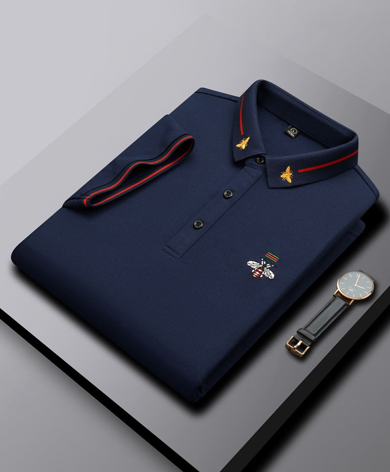 Embroidered Bee Pique Polo Shirt