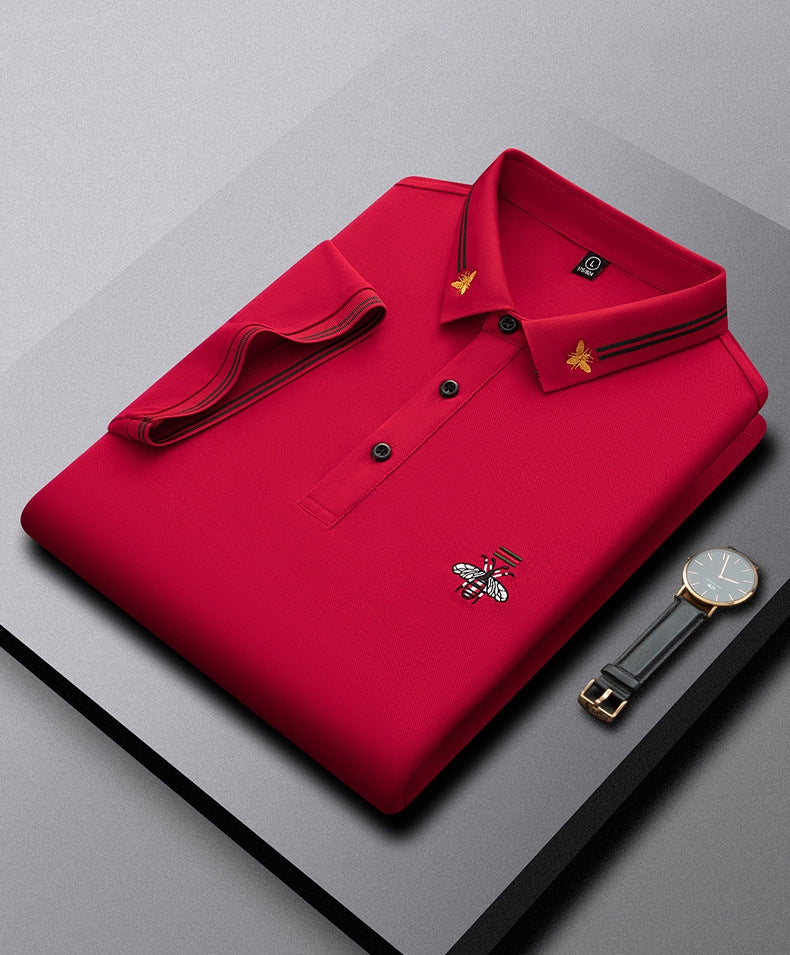 Embroidered Bee Pique Polo Shirt