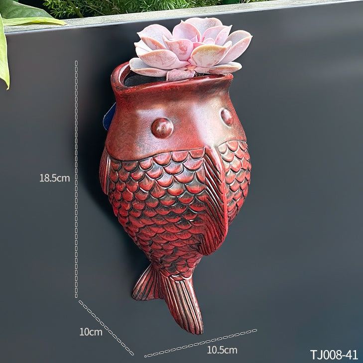 Fish-Shaped Resin Wall Planters